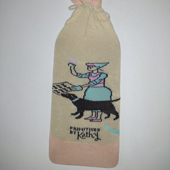 Bottle Cover -Dog Mother- 3.50" x 11.25" Fits 750mL to 1.5L- Pink & Yellow - PBK - Picture 3 of 7